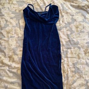 Blue velvet dress